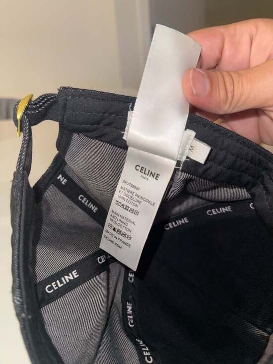 CELINE Triomphe Logo Baseball Cap in Black Denim Cotton main image 5